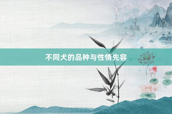 不同犬的品种与性情先容