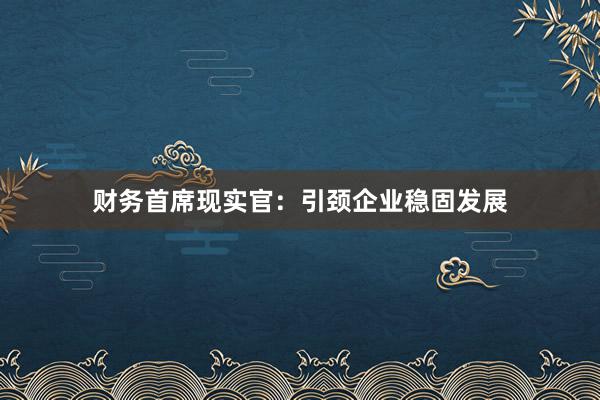 财务首席现实官:引颈企业稳固发展